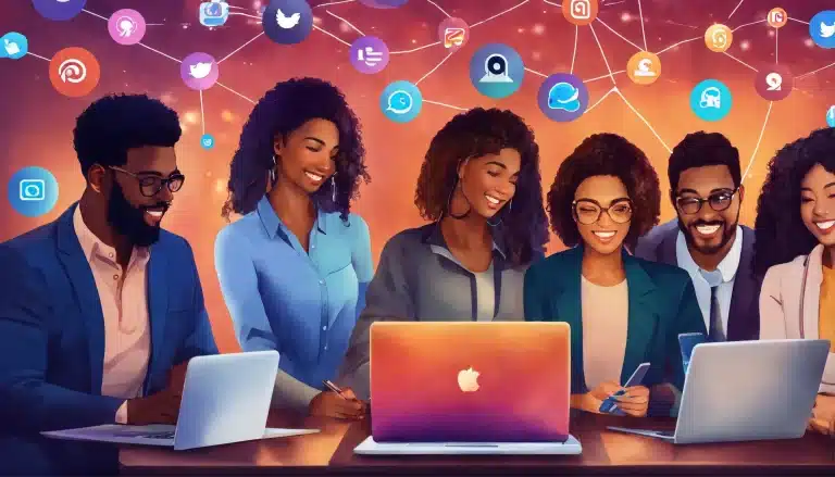 visual representation highlighting the role of content marketing in digital marketing, showing various digital platforms and content types.