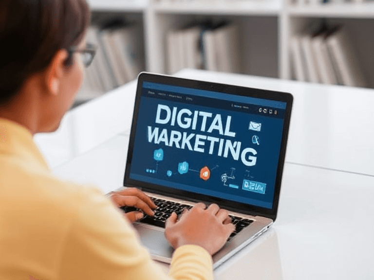 Digital marketing consultant planning an online campaign