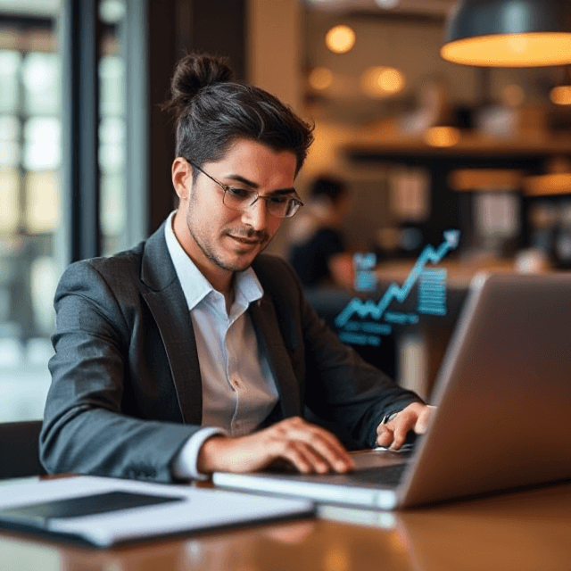 Digital marketing executive working on campaign strategy