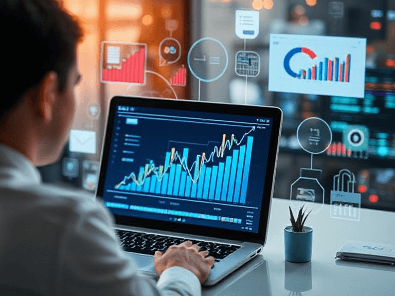 Digital marketing consultant reviewing SEO strategies