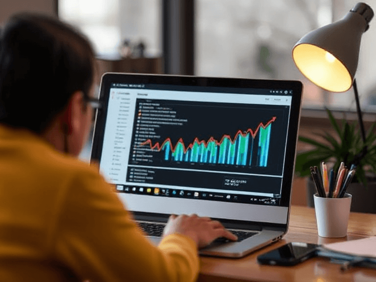 Digital marketing executive analyzing website performance